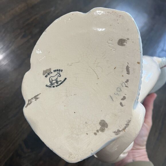 Vintage Weil Ware Spanish Woman 12” California Pottery Large Double Vase 40s 50s - Picture 4 of 9